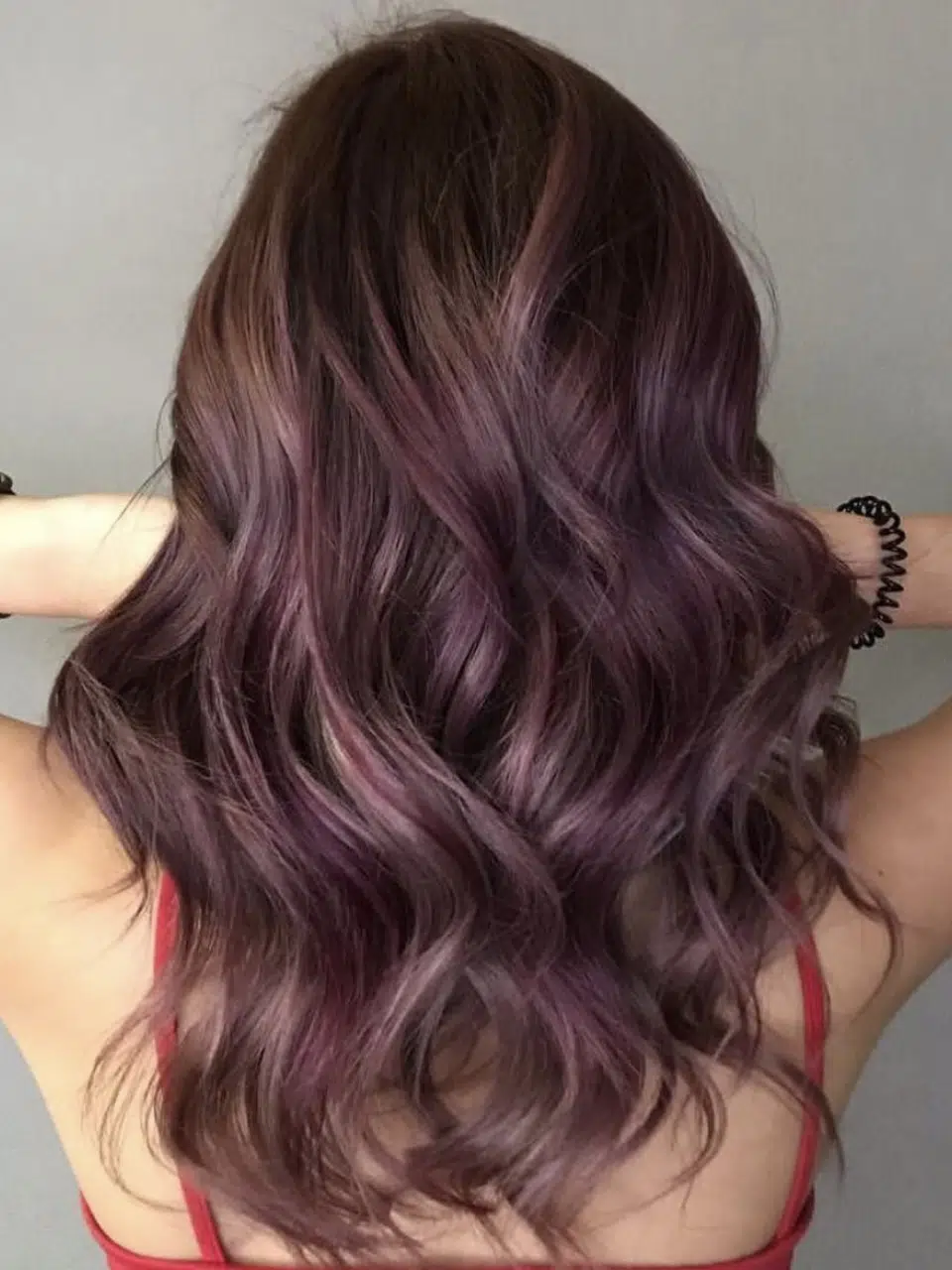 Purple balayage hair colouring service at Bonbon Blowout Bar+.